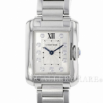 Cartier Tank Anglaise Diamond Dial Stainless Steel Replica Watch